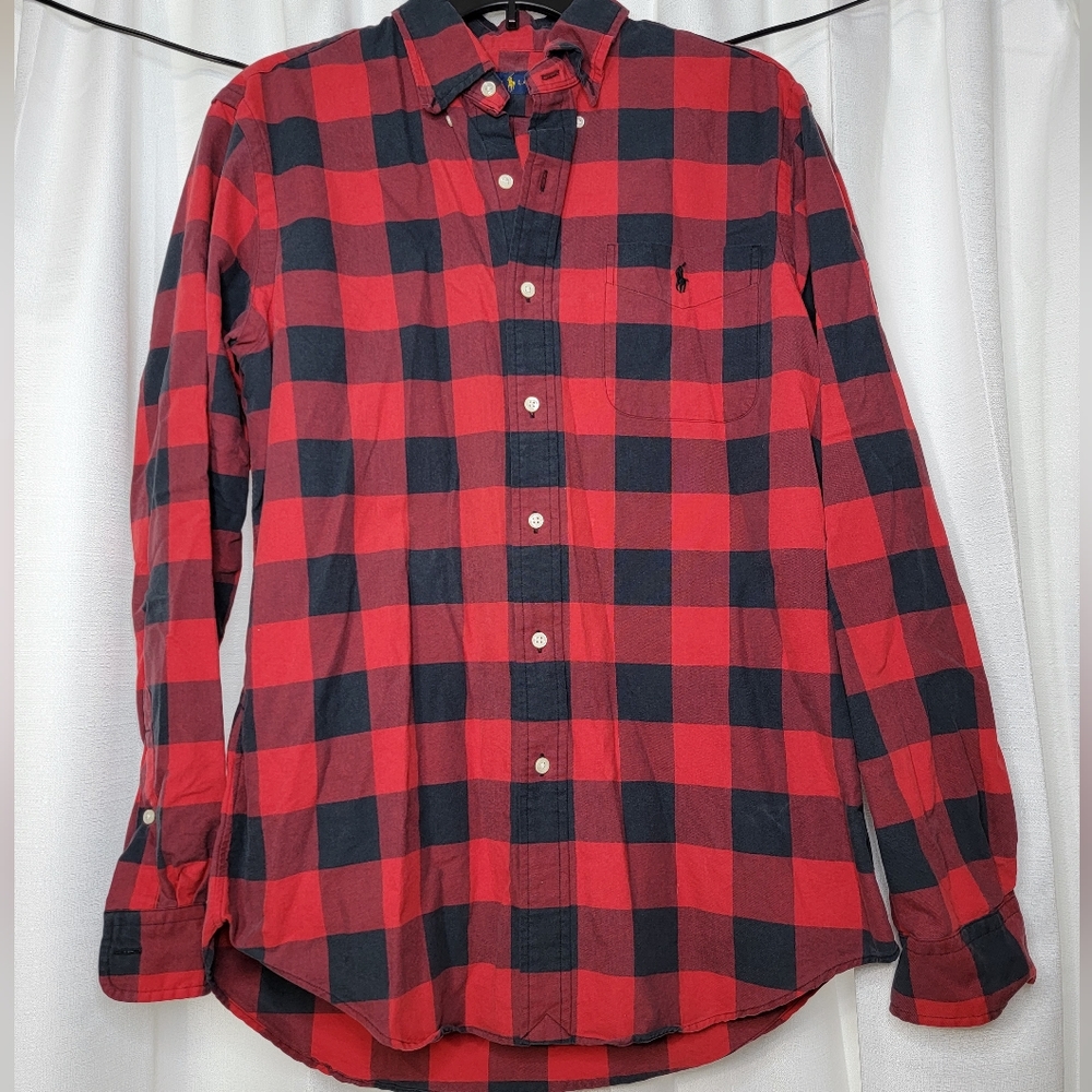 Red and black plaid Ralph Lauren button up
